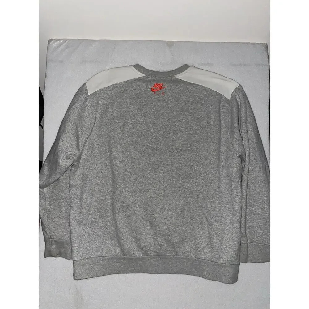Nike Air Sportswear Crewneck Mens 2XL Spell Out Color‎ Block Gray Blue Pullover - Picture 4 of 5
